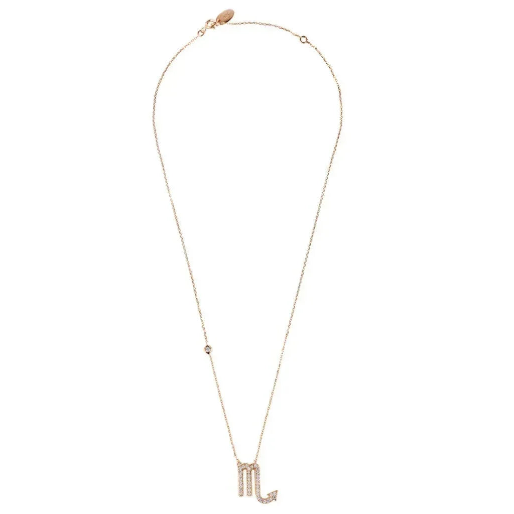 Zodiac Star Sign Pendant Necklace Rose Gold Scorpio