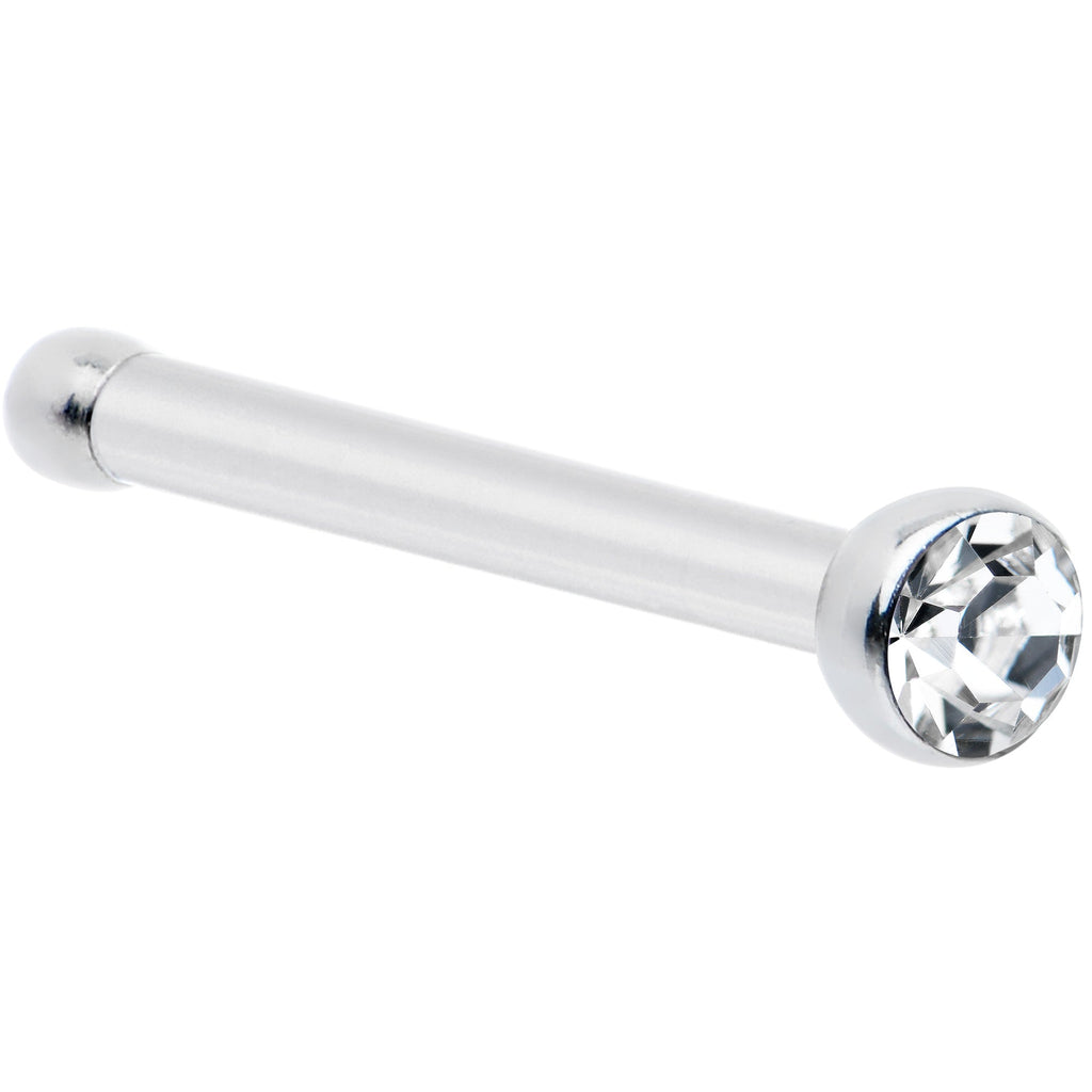 20G Stainless Steel Crystalline Gem Micro Nose Bone