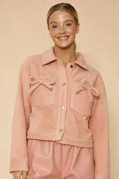 Fleece bow jacket