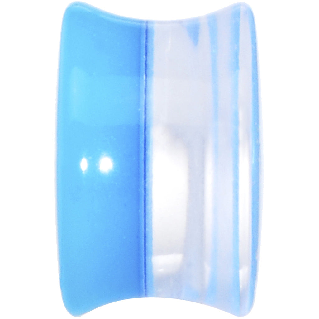 9/16 Blue Neon Glitter Saddle Plug