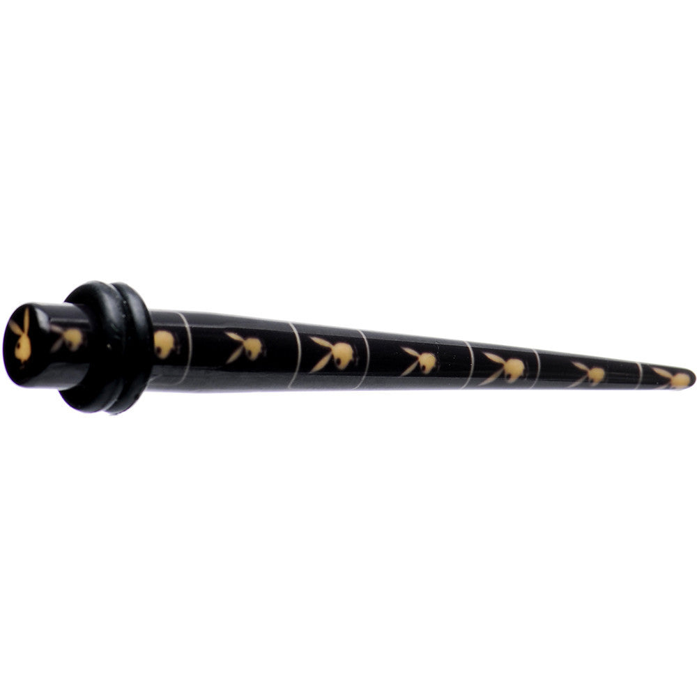 4G Black Yellow Acrylic Playboy Rabbit Head Taper