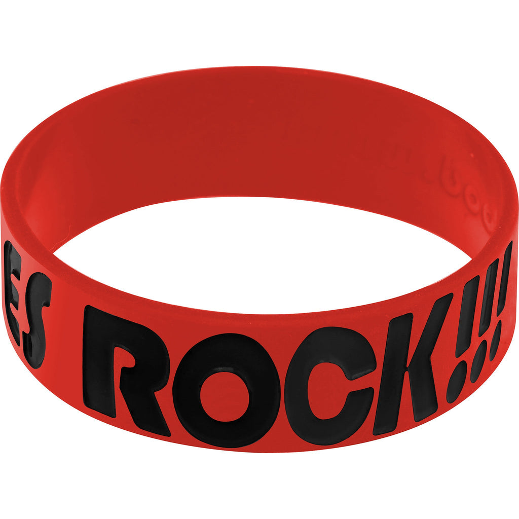 Red Black Boobies Rock Breast Cancer Bracelet