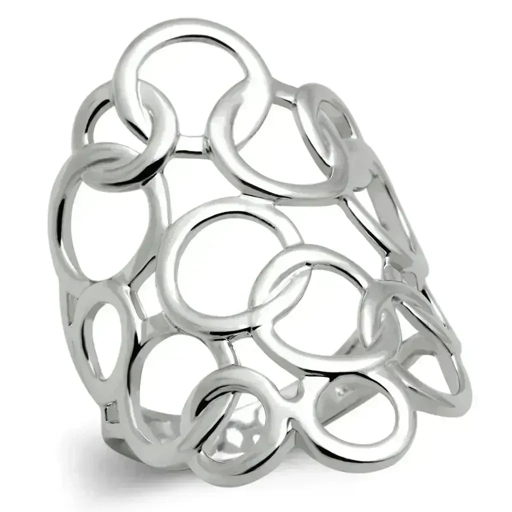 Modern Brass Ring - Rhodium Plated - Minimalist Band - No Gemstone