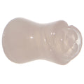 2G Natural Rose Quartz Blooming Flower Stone Saddle Plug
