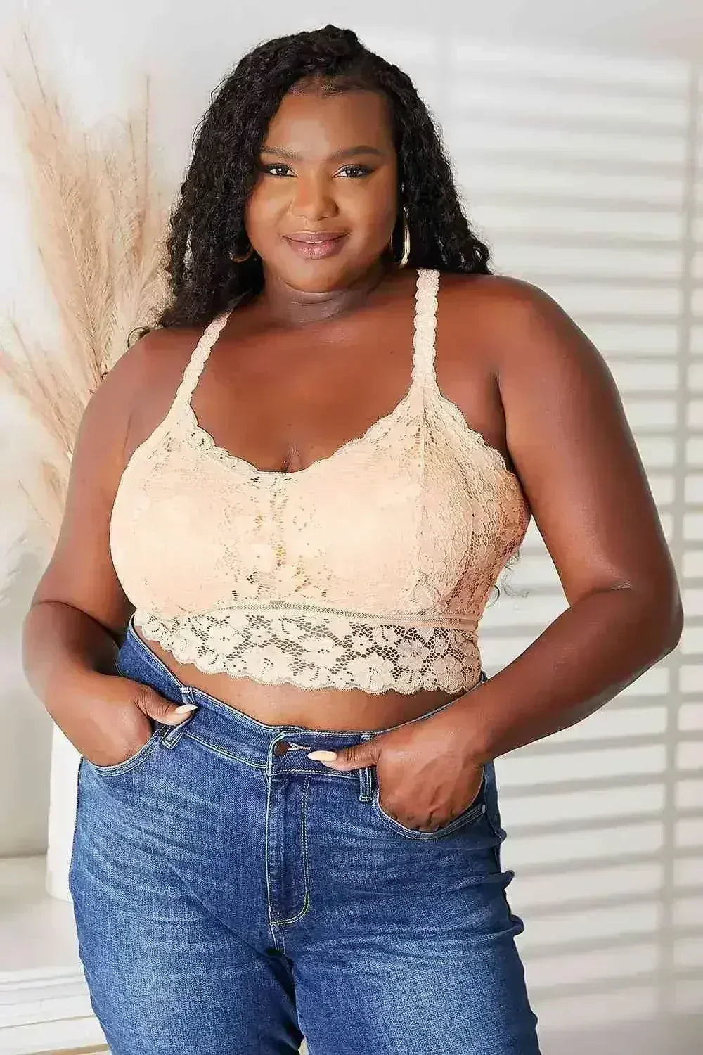 Juliette Crisscross Lace Bralette - Seductive Comfort | Femstylo
