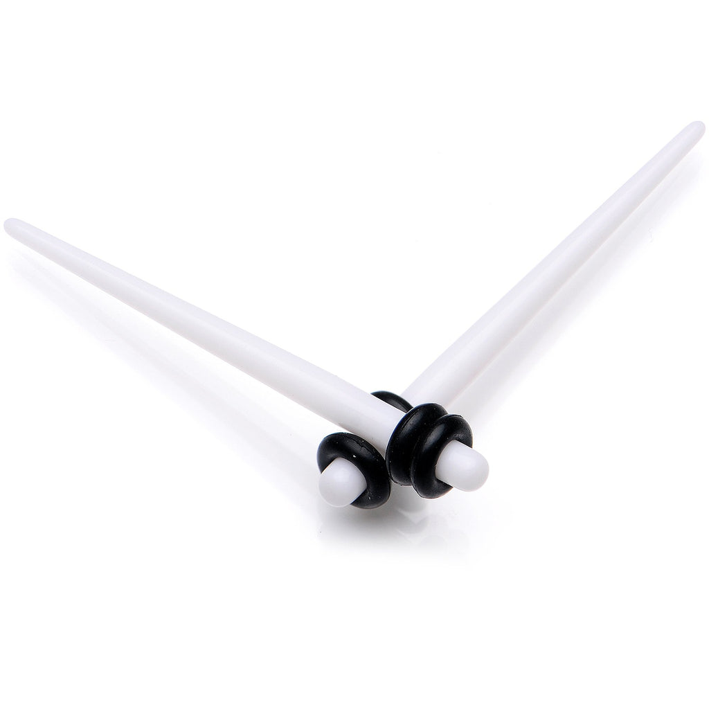 14 to 00G 18 Piece White Acrylic Ear Stretching Taper Kit Set