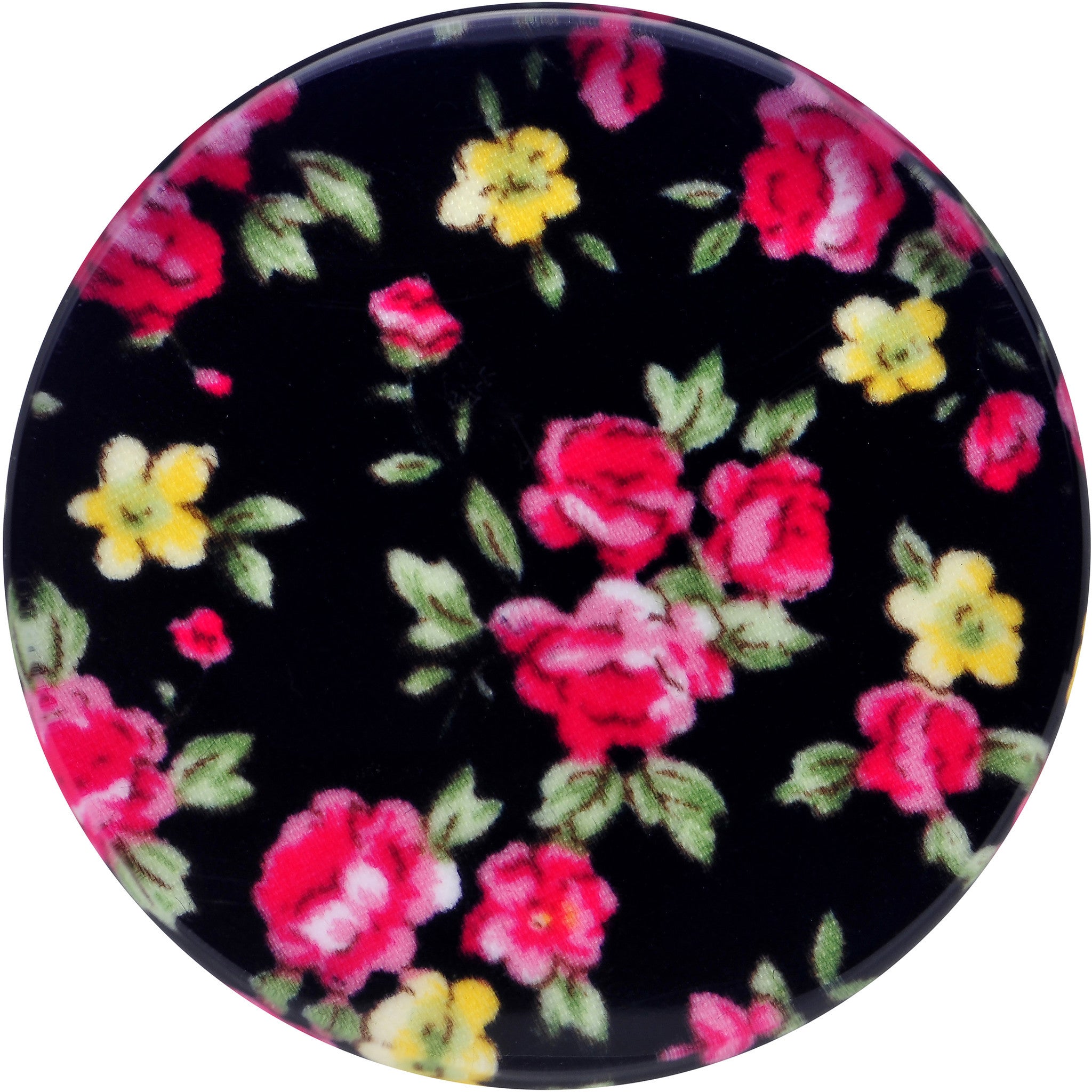44mm Acrylic Black Multicolored Old Fashioned Flowers Saddle Plug