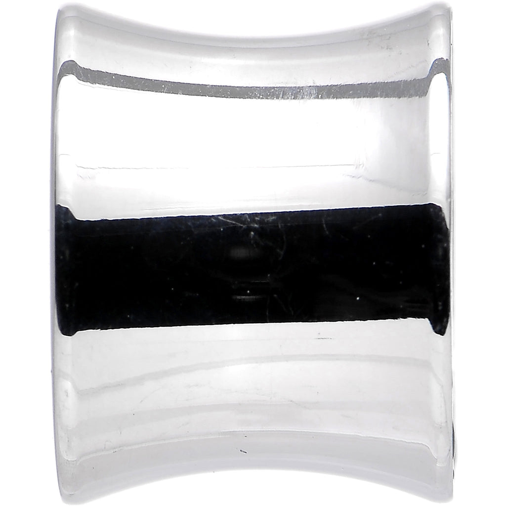 1/2 Moveable Clear Cubic Zirconia Stainless Steel Saddle Plug