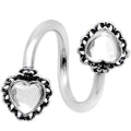 Clear Gem Hearts on Hearts Spiral Twister Belly Ring
