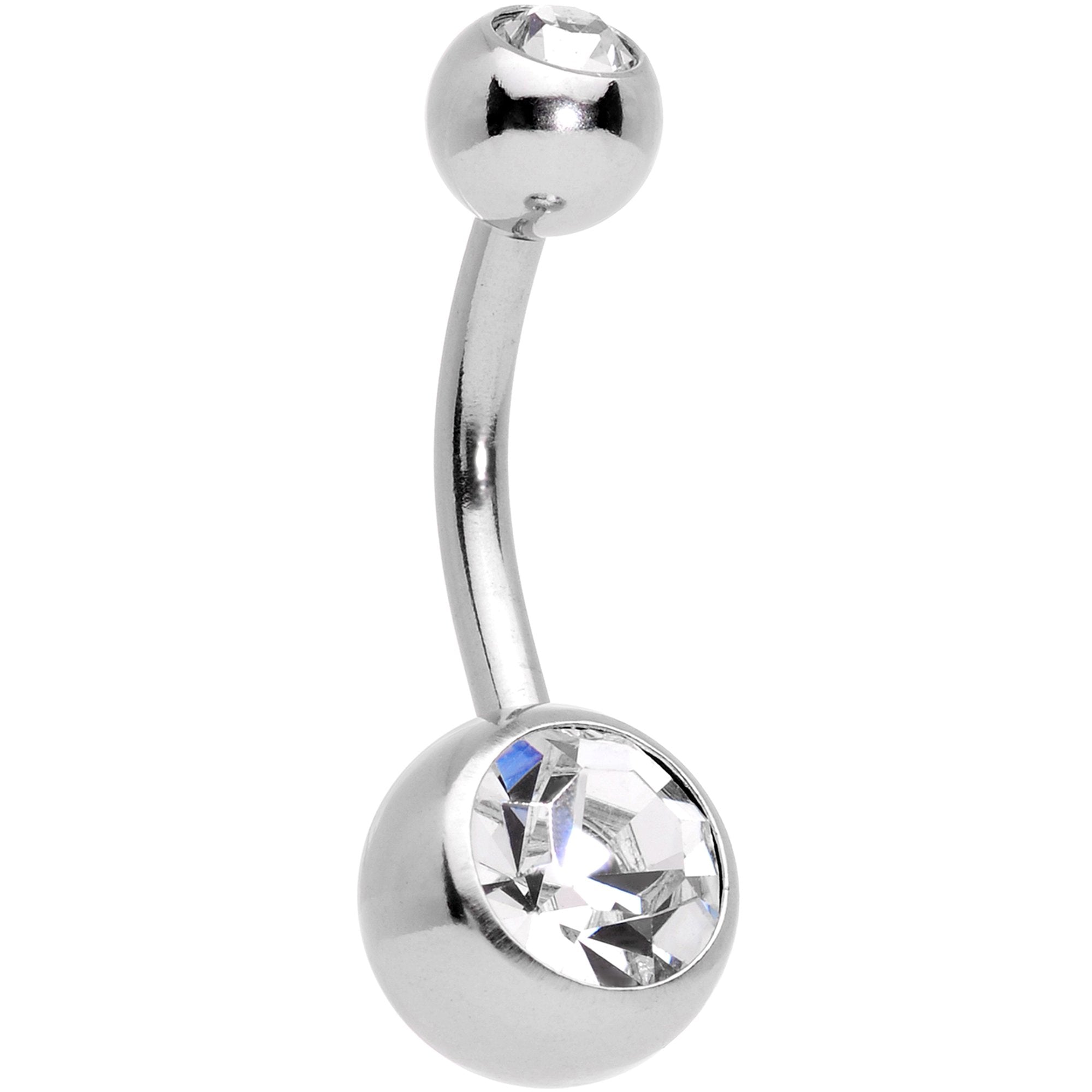 Clear Gem Blue Faux Druzy Rose Gold Tone Peaceful Moon Belly Ring Set