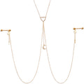 14G 5/8 Aurora Gem Gold Tone Heart Star Nipple Chain Necklace