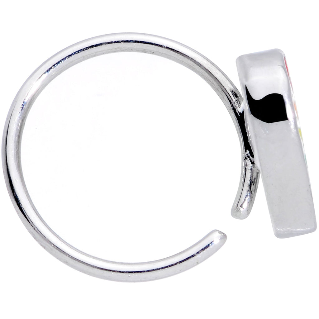 20G 5/16 Rainbow Pride Heart Nose Hoop