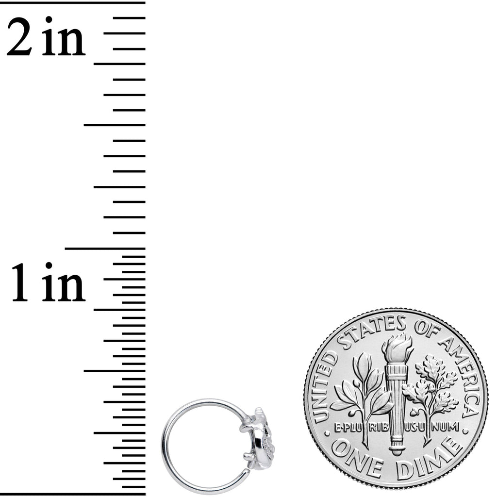 20G 5/16 Clear CZ Gem Silhouette Unicorn Nose Hoop
