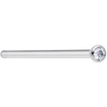 18G 3/4 Clear CZ Gem Grade 23 Titanium Fishtail Nose Ring 2mm