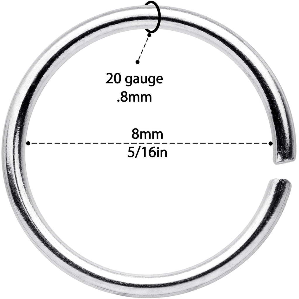 20G 5/16 Steel Rose Gold Tone Anodized Seamless Circular Ring Set of 12