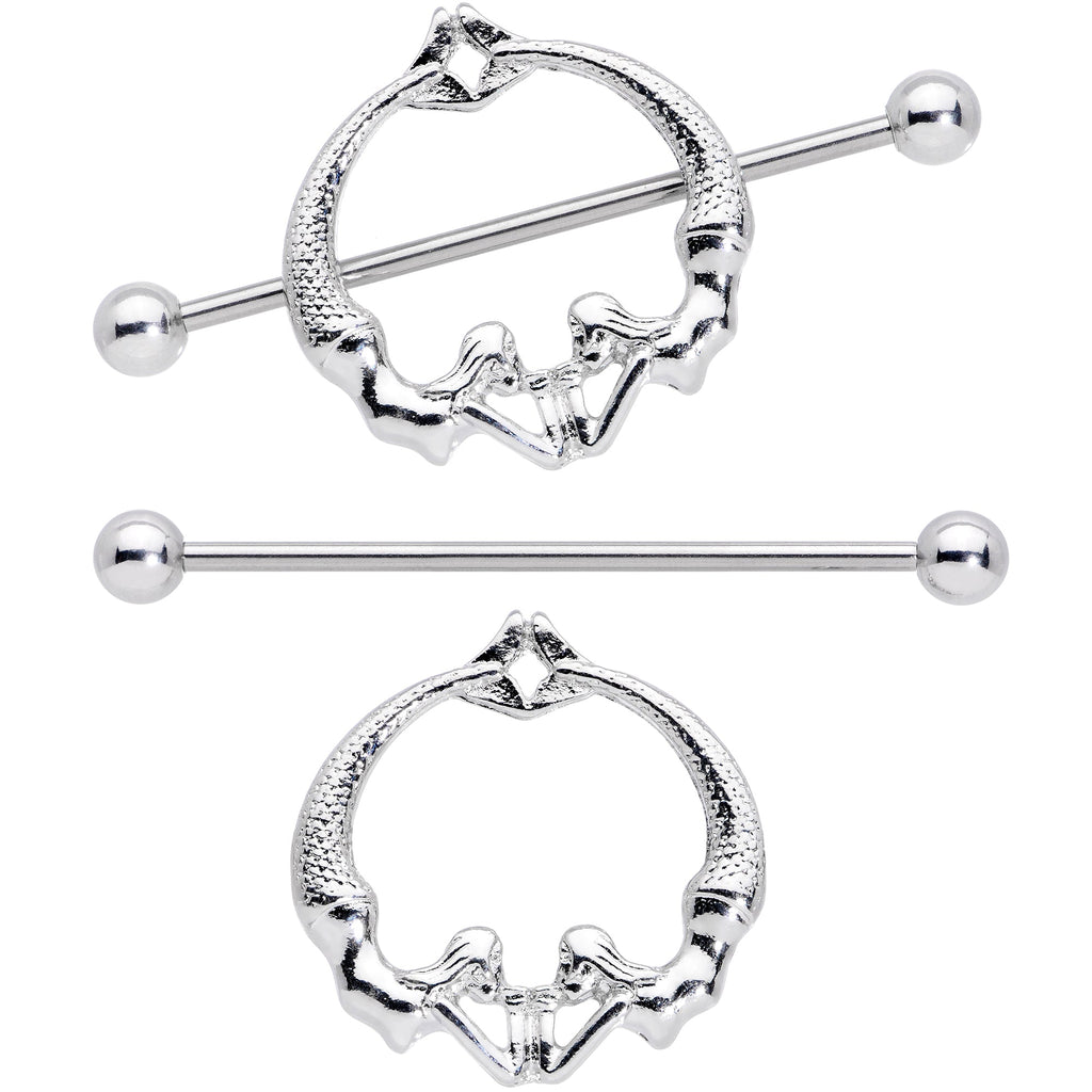14G 13/16 Double Mermaid Nautical Nipple Shield Set