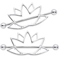 14G 3/4 Open Lotus Flower Nipple Shield Set