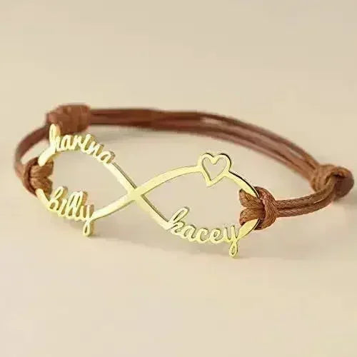 Custom Name Infinity Bracelet | Sterling Silver Mom Jewelry