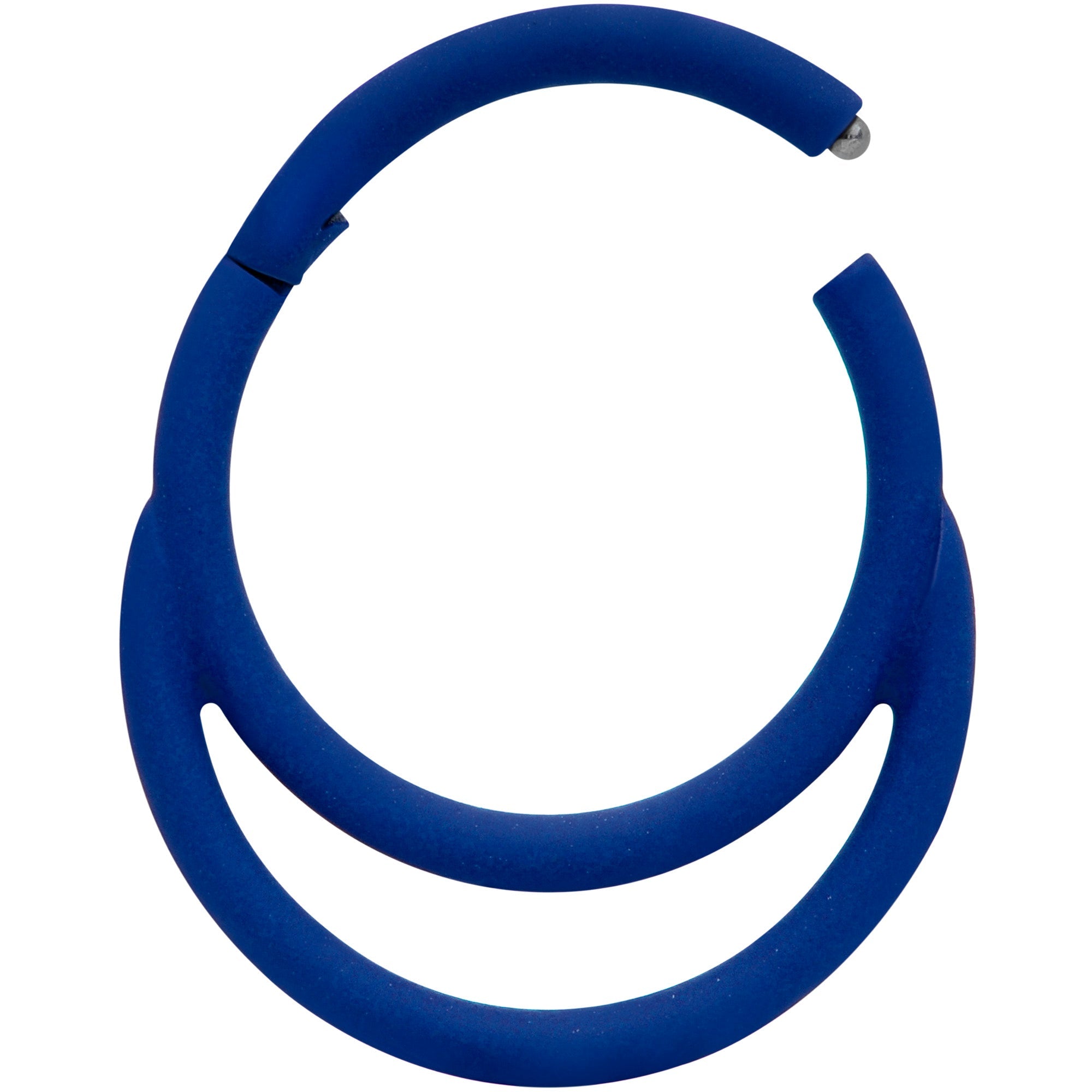 18G 3/8 Blue Matte Double Circle Cartilage Hinged Segment Ring