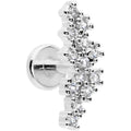 16G 1/4 Clear CZ Gem Texture Arc Internal Thread Labret Tragus