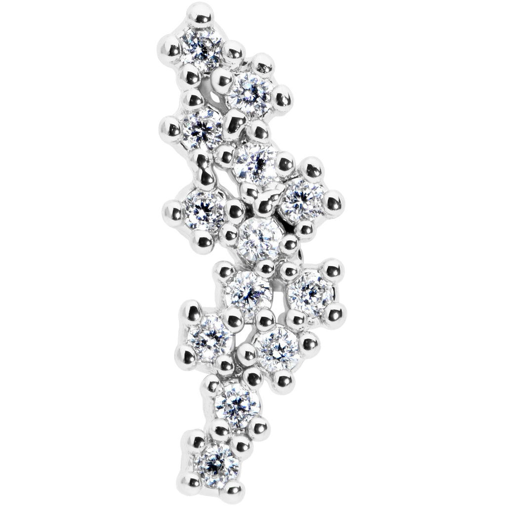 16G 5/16 CZ Gem Texture Arc Internal Thread Labret Monroe Tragus