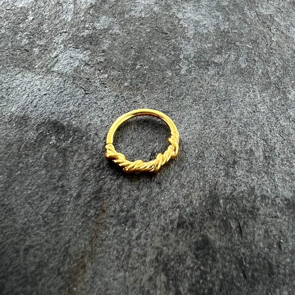 20G 5/16 Gold Tone Wicked Wire Seamless Nose Hoop