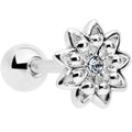 16G 1/4 Clear Gem Starry Flower Cartilage Tragus Earring