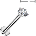 18G 5/16 3mm CZ Star Medical Grade Titanium Flat Back Earring