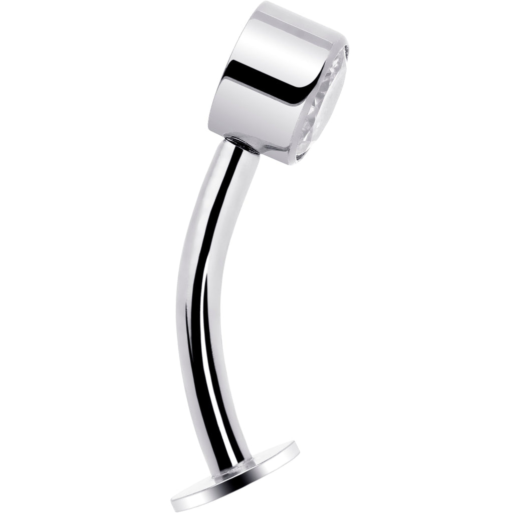 Bezel Gem Titanium Threadless Floating Belly Ring