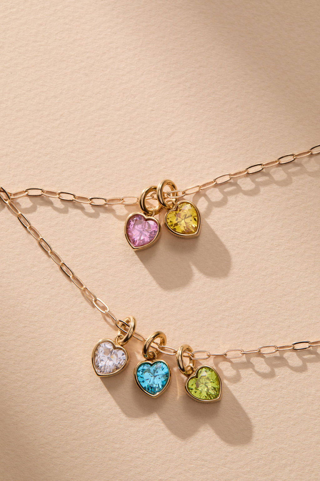 April 'Strength' Heart Birthstone Charm