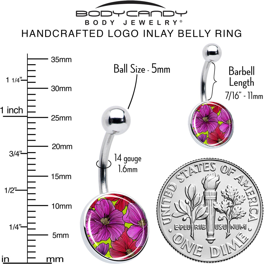 Blossom Creation Tropical Floral Flowers Belly Ring by Onyx O