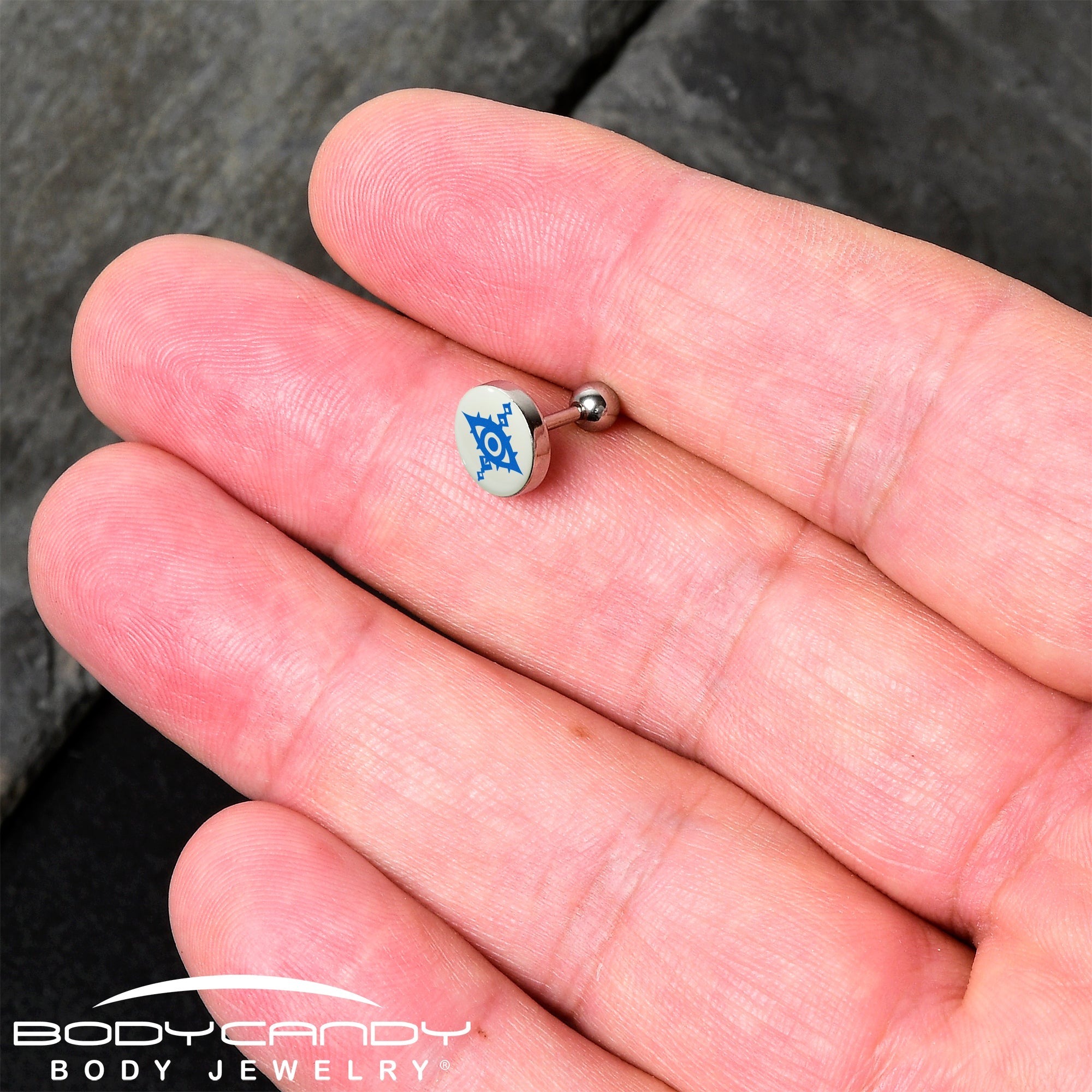 16G 1/4 Glow in the Dark Evil Eye Tragus Cartilage Earring by Onyx O