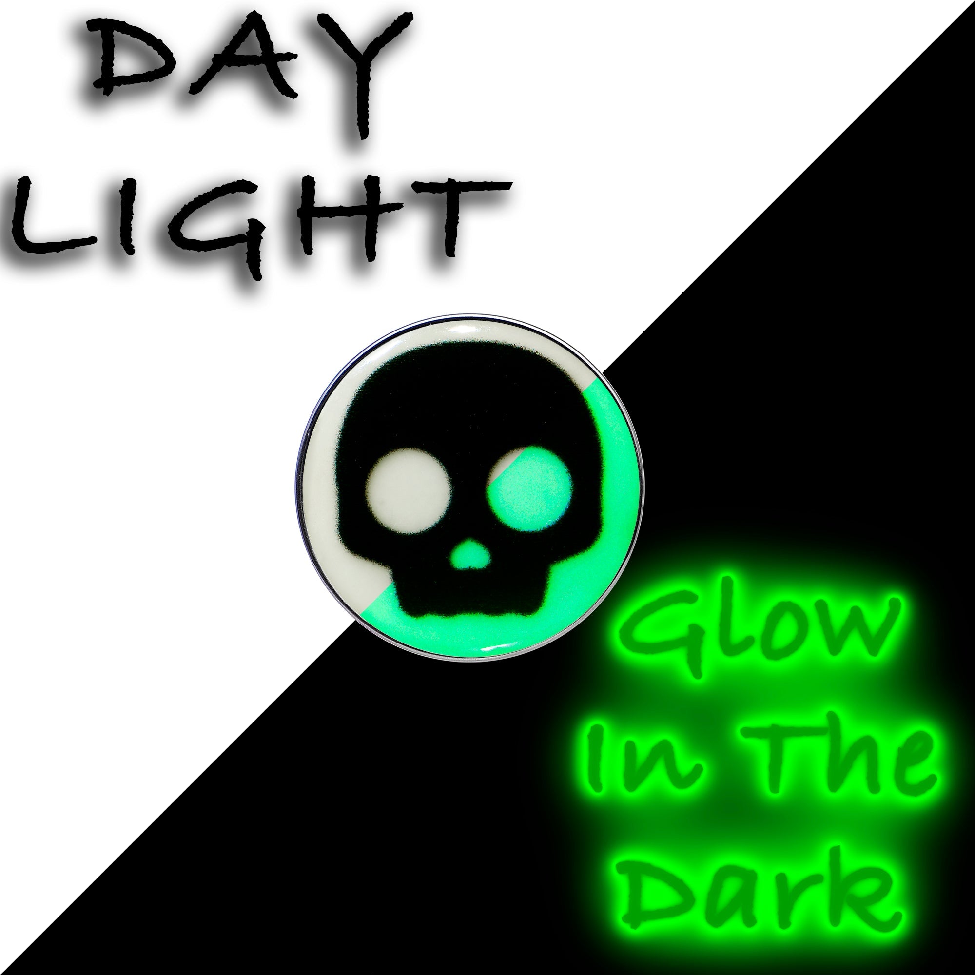16G 1/4 Glow in the Dark Simple Skull Tragus Cartilage Earring by Onyx O