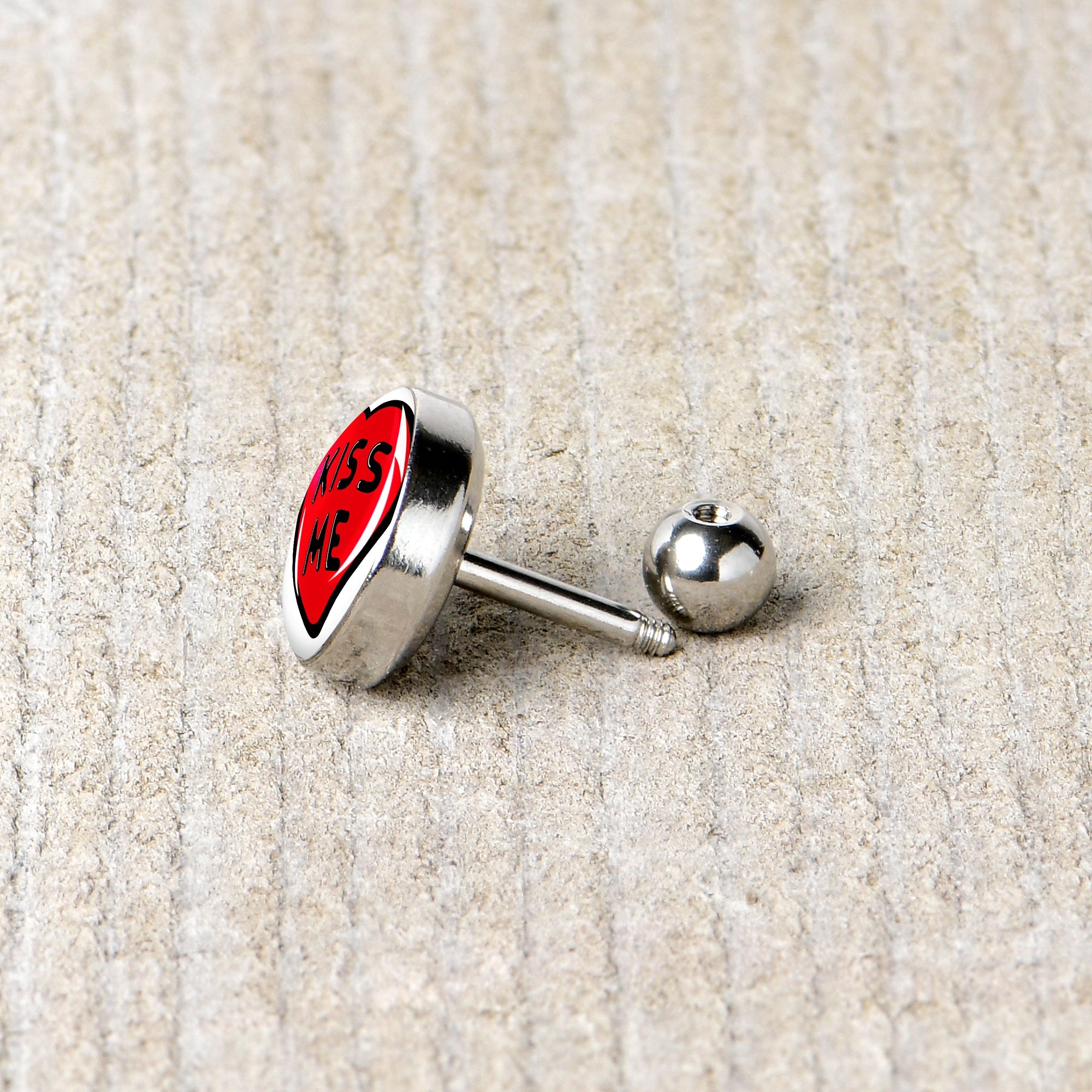16G 1/4 Kiss Me Candy Heart Cartilage Tragus Earring by Onyx O