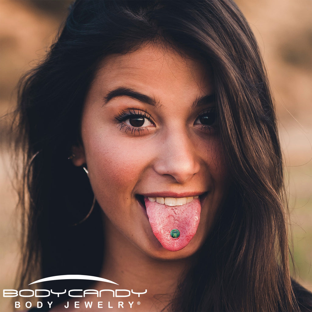 Reverse Alien UFO AbductionBarbell Tongue Ring by Onyx O