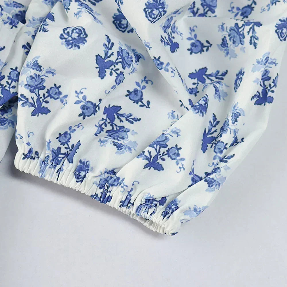 Summer Women Puff Sleeve Floral Printed Dress,Long Dresses,Woman Clothing,Dress Women,Women's Elegant Dresses,Sexy Costume Women