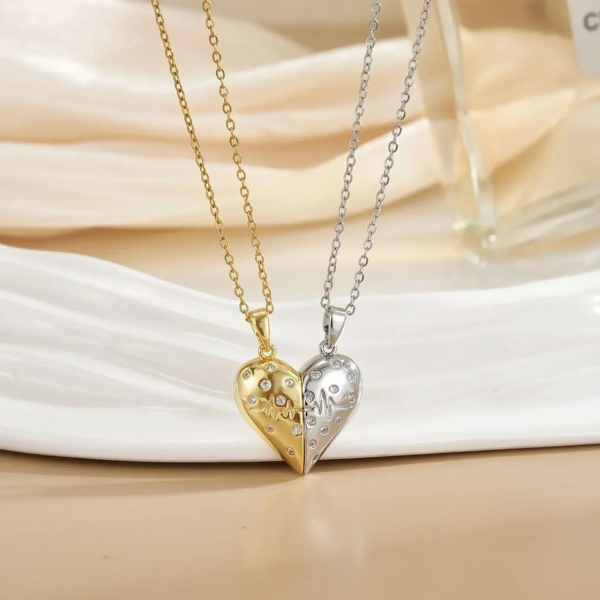 LATS New Stainless Steel Magnetic Sun Moon Couple Necklace Fashion Chain for Men and Women Good Friend Gifts Trend Jewelry