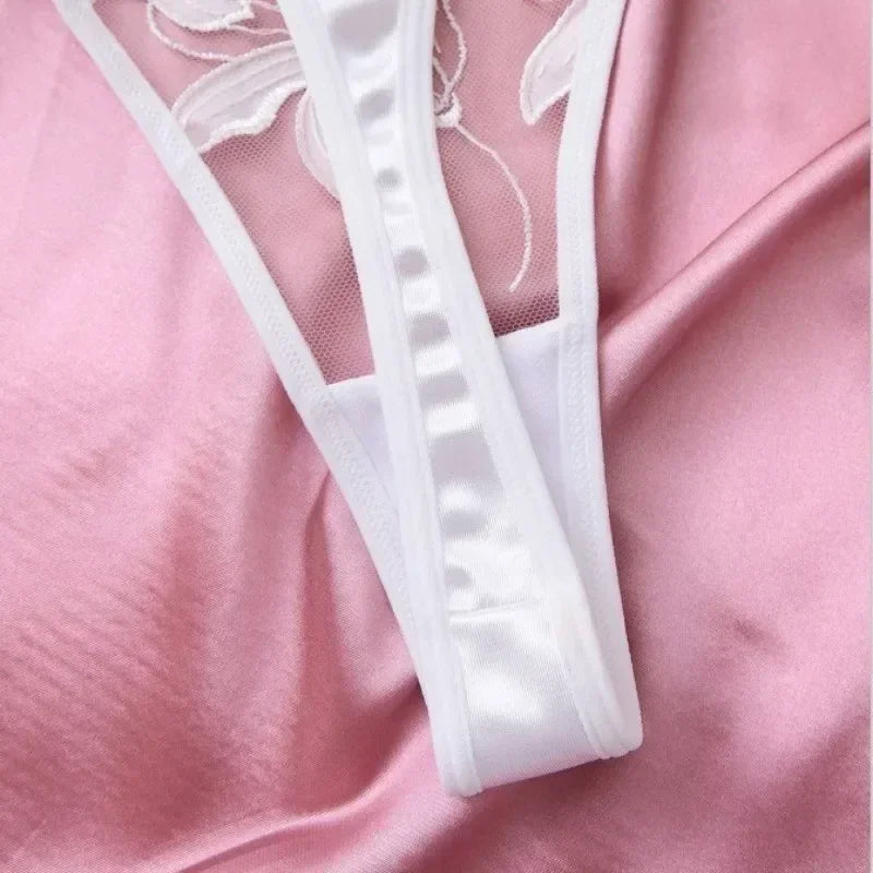 Tornova Sexy Lingerie Woman Lace Transparent Underwear Embroidery Brief Set Bra Kit Push Up Breves Sets Thin Erotic Bras New