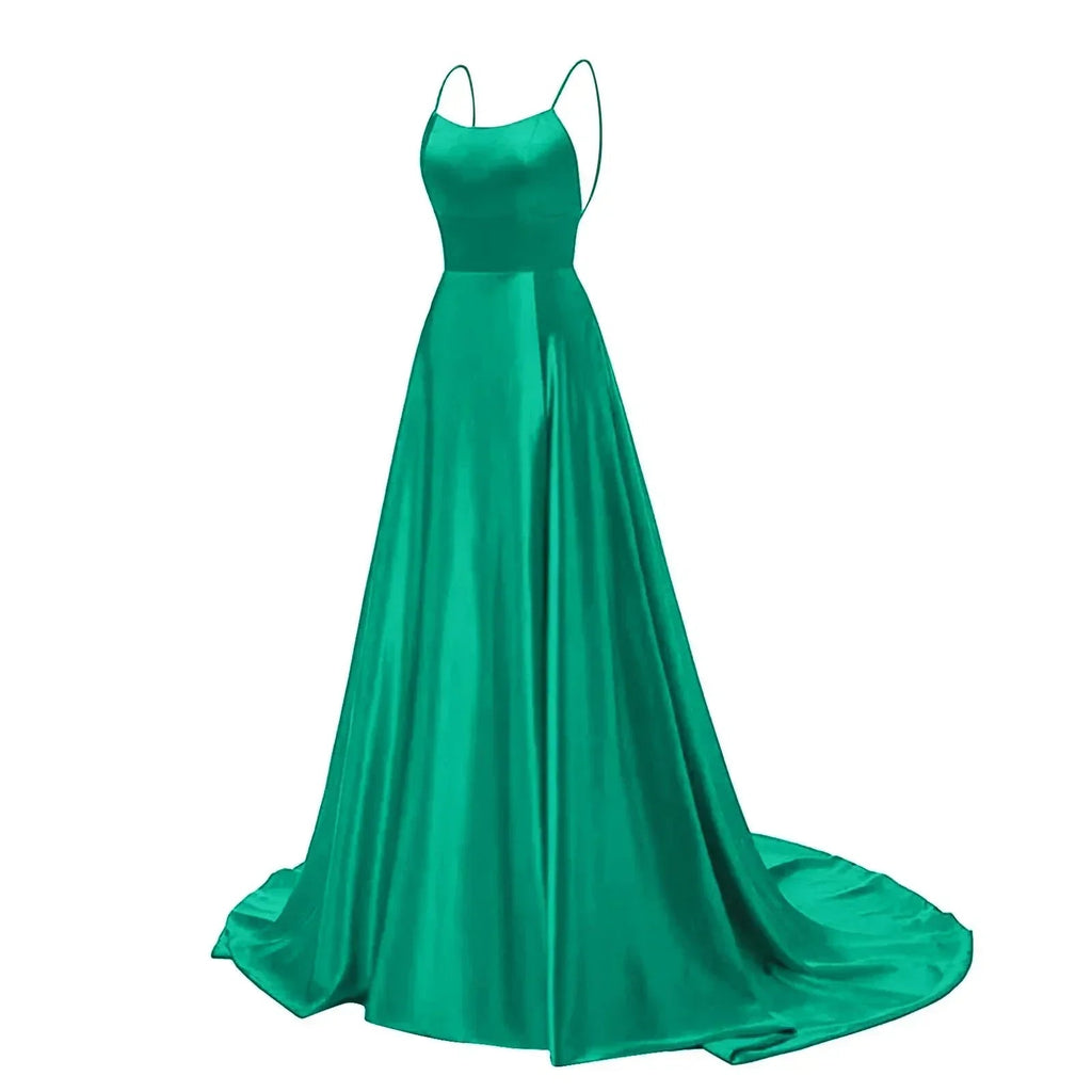 Navy Blue Bridesmaid Dress For Weddings Woman Guest 2024 Sexy Spaghetti Straps Split Prom Party Gowns Long Maid Of Dresses