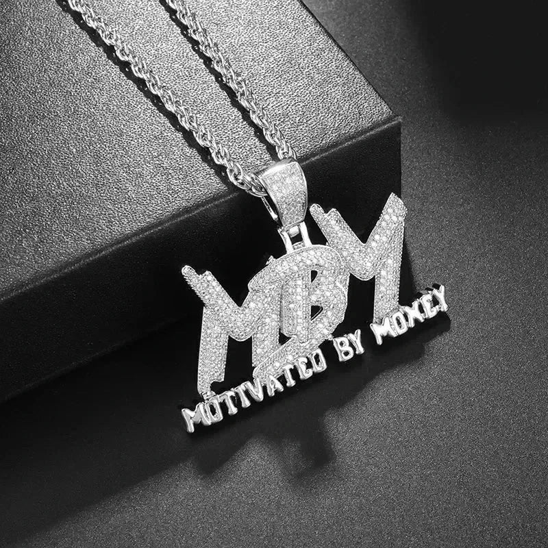 Ice Out Zircon Polite Gesture Middle Finger Necklace Men Women Punk Hip Hop Rap Rock Party Jewelry Gift