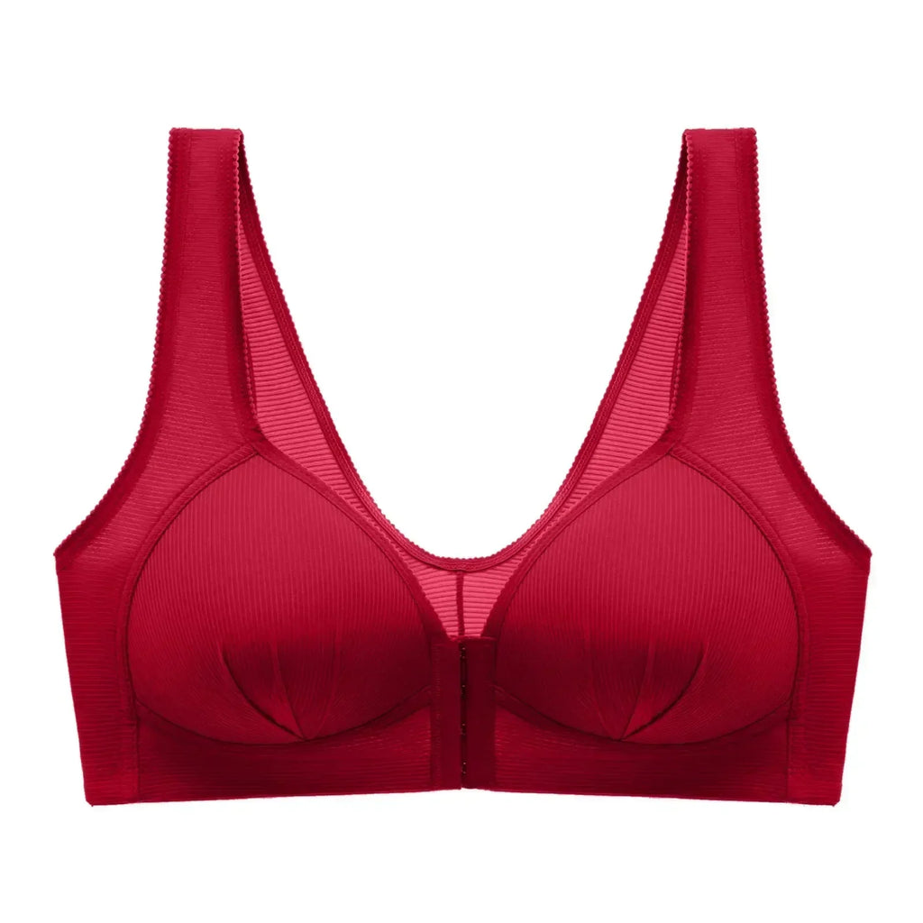 WTEMPO Plus Size Thin Non-steel Ring Front Buckle Cotton Bra Gathered Comfortable Underwear Soft Collection lingerie