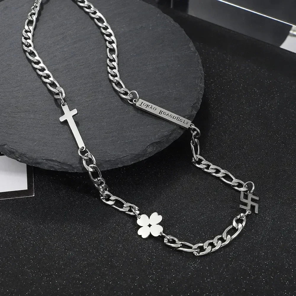 Men Hip Hop Full Rhinestone King Queen Pendants Necklaces Bling Bling Iced Out Cuban Link Chain Hiphop Necklace Men Jewelry Gift