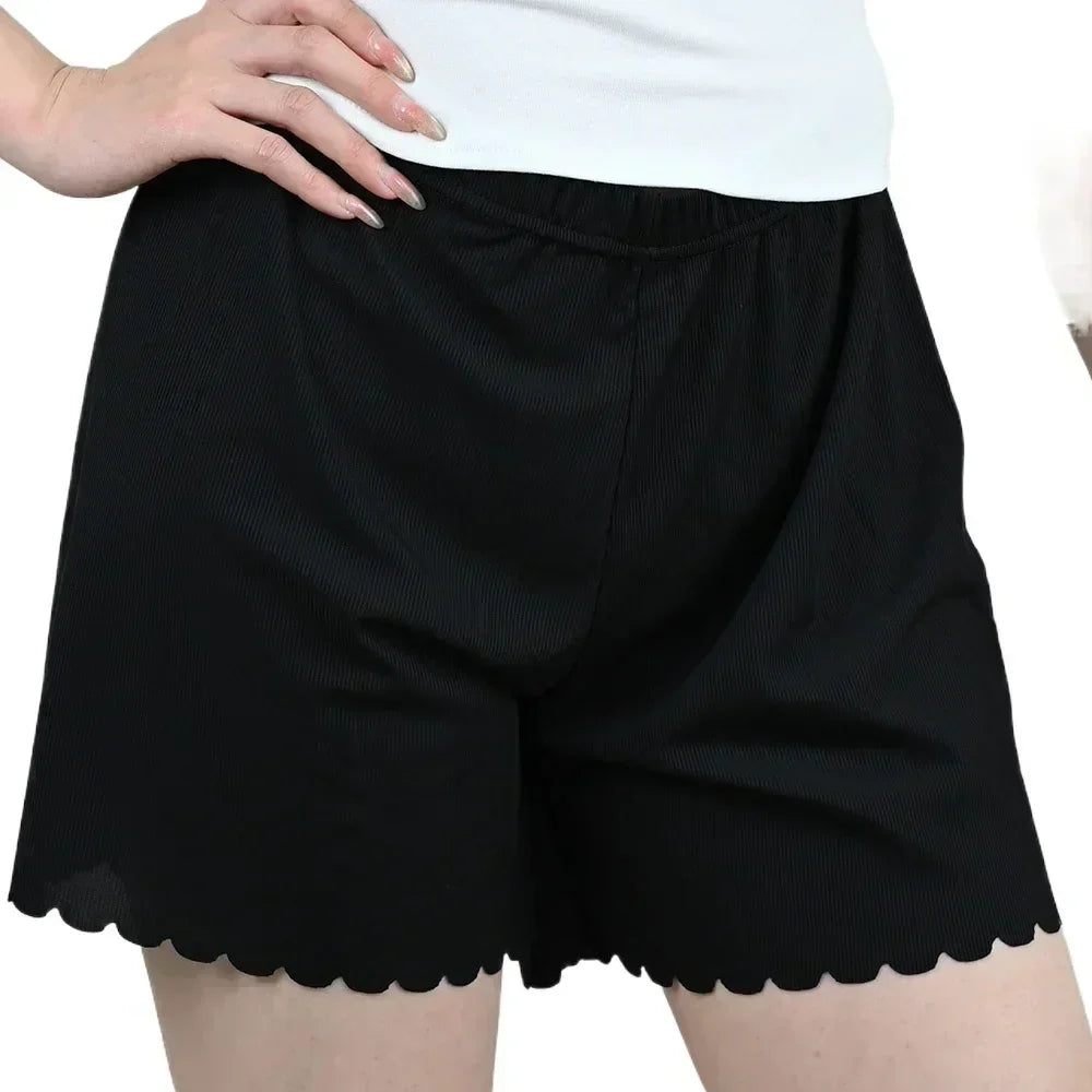 1pcs Women's Summer Thin Ice Silk Safety Pants Woman Shorts Female Loose L-7XL shorts plus Size Ice Silk Safe Pants Pajama