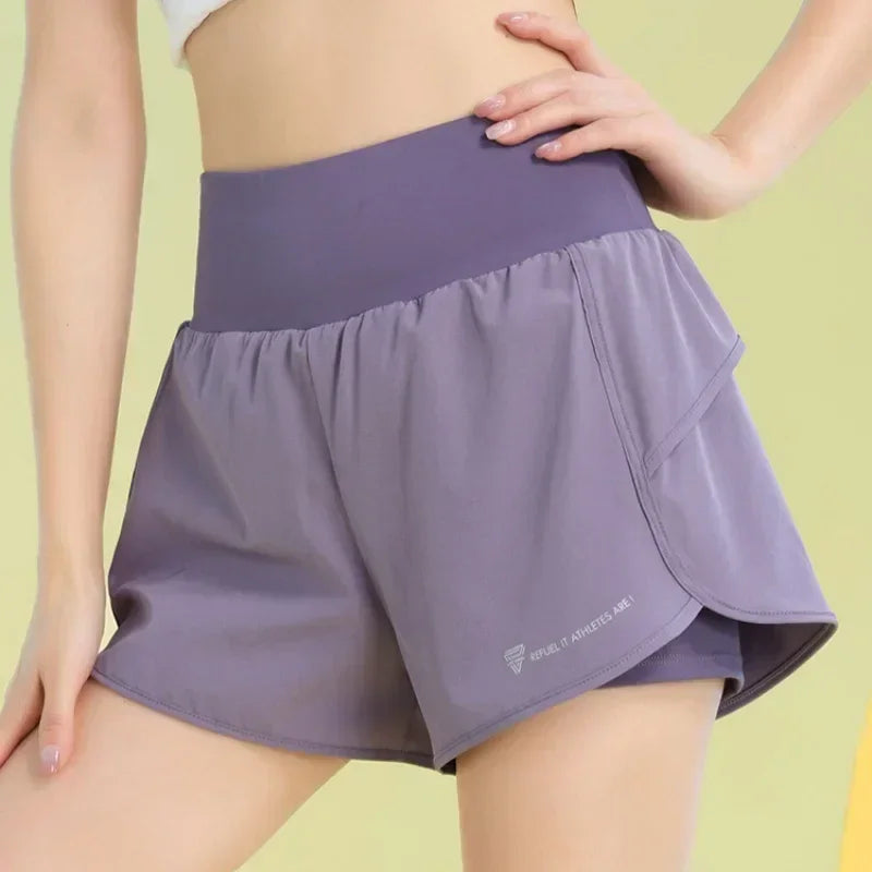PHIGEER Yoga Shorts for Women Lightweight Gym Cycling Workout Shorts with Pocket Breathable Running Sweatpants Athletic Clothes
