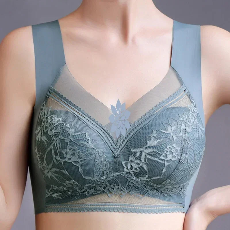 FallSweet 3PCS Lace Seamless Bra for Women Push Up Bra Ice Silk Bras No Steel Ring Bralette Brassiere Female Lingerie Underwear