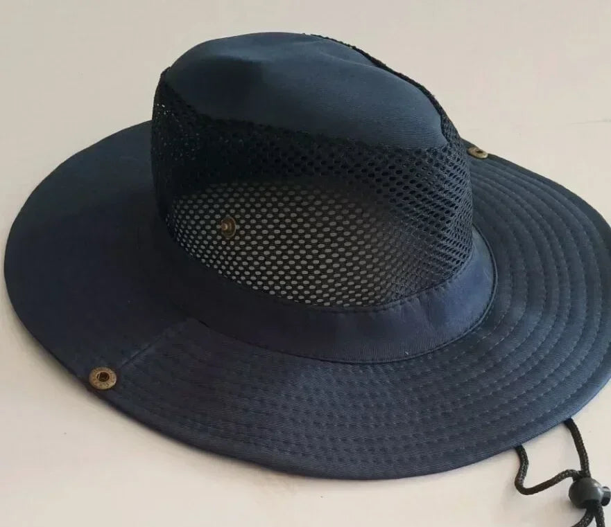 Summer Mesh Fishing Hat Outdoor Breathable Casual Cool Hat Mountaineering Sun Fisherman Hat (7  Colors)