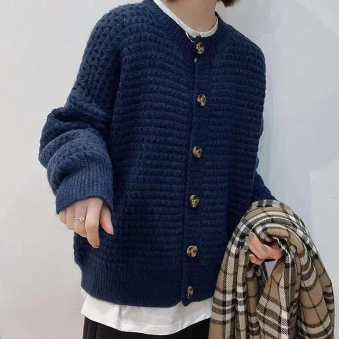 Womens Casual Button Down Knit Cardigan