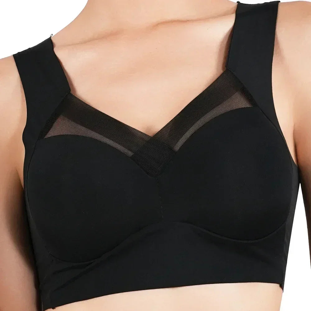 1pc Womens Ice Silk Minimizer Bras Large Size Underwear Seamless Lingerie Push Up Sport Thin Cup Sexy Mesh Yarn Bra for Women