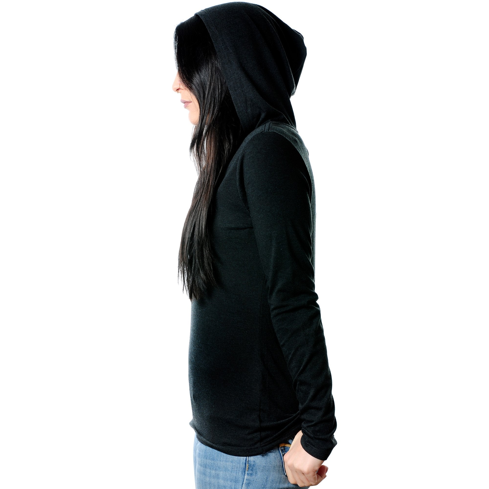 Don't Touch Me Black Tapered Long Sleeve Hoodie