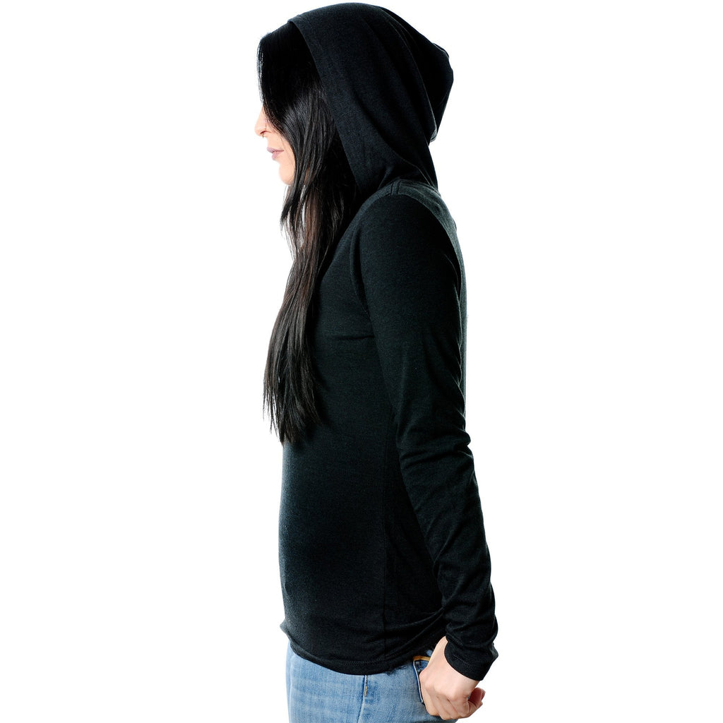 Peace Love & Piercings Black Tapered Long Sleeve Hoodie